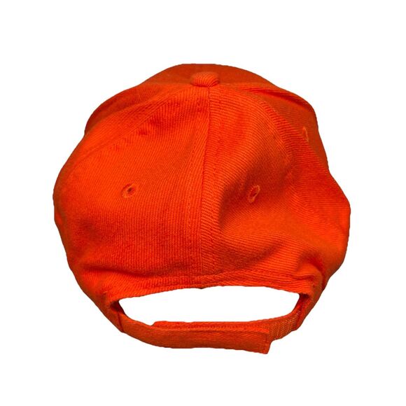 Hi Visibility Solid Orange Cotton Baseball Cap Adjustable Hunting, Construction - Picture 2 of 5